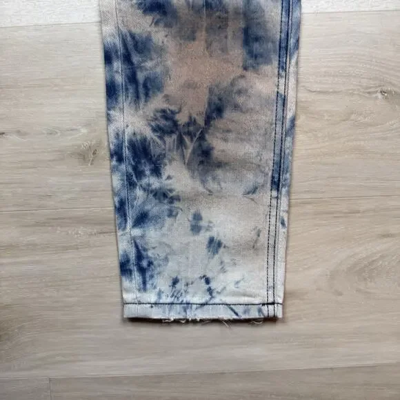 Rock Revival Moto Men's Daviday Jeans Acid Wash Blue - Size 30x32
